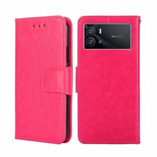 For vivo iQOO 9 5G Crystal Texture Leather Phone Case(Rose Red)