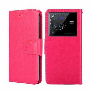 For vivo X80 Pro CN Version Crystal Texture Leather Phone Case(Rose Red)