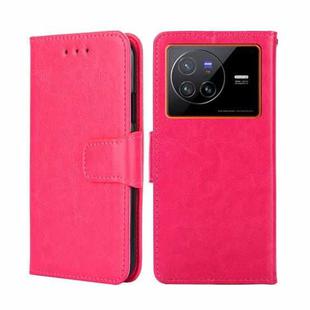For vivo X80 CN Version Crystal Texture Leather Phone Case(Rose Red)