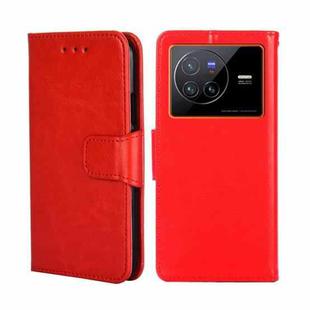 For vivo X80 CN Version Crystal Texture Leather Phone Case(Red)