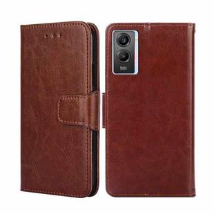 For vivo Y55S 5G Crystal Texture Leather Phone Case(Brown)