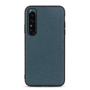 For Sony Xperia 1 IV Accurate Hole Lambskin Texture Genuine Leather Phone Case(Green)