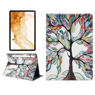 For Samsung Galaxy Tab S8 / Tab S7 Painted Voltage Pen Slot Tablet Smart Case(Miracle Tree)