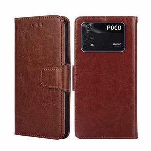 For Xiaomi Poco M4 Pro Crystal Texture Leather Phone Case(Brown)