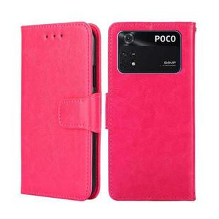 For Xiaomi Poco M4 Pro Crystal Texture Leather Phone Case(Rose Red)