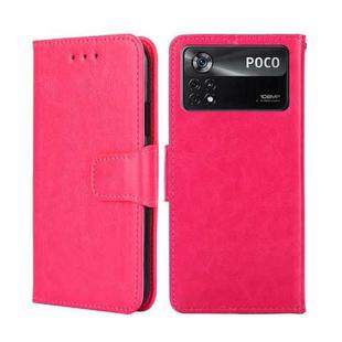 For Xiaomi Poco X4 Pro 5G Crystal Texture Leather Phone Case(Rose Red)