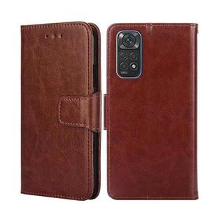 For Xiaomi Redmi Note 11 4G Global/11S Crystal Texture Leather Phone Case(Brown)