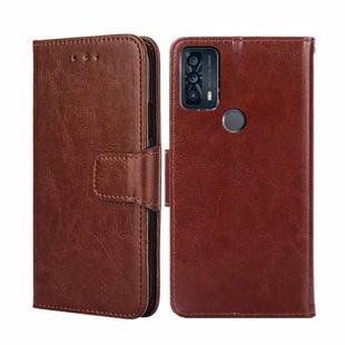 For TCL 20B 6159K Crystal Texture Leather Phone Case(Brown)