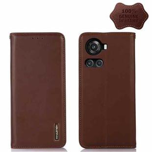 For OnePlus 10R / Ace KHAZNEH Nappa Top Layer Cowhide Leather Phone Case(Brown)