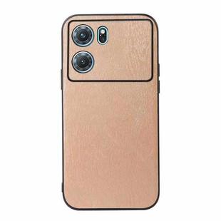 For OPPO K10 5G Wood Texture PU Phone Case(Gold)