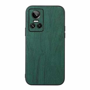 For OPPO Realme GT Neo3 Wood Texture PU Phone Case(Green)