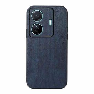 For vivo S15e Wood Texture PU Phone Case(Blue)