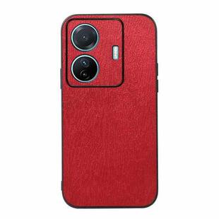For vivo S15e Wood Texture PU Phone Case(Red)