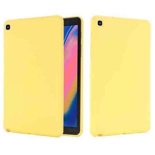 For Samsung Galaxy Tab A 8.0&S Pen 2019 Solid Color Liquid Silicone Shockpoof Tablet Case(Yellow)