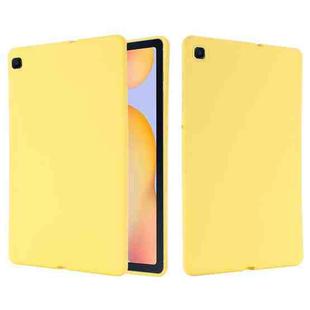 For Samsung Galaxy Tab S6 Lite Solid Color Liquid Silicone Shockpoof Tablet Case(Yellow)