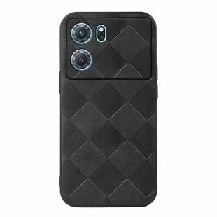 For OPPO K10 5G Weave Plaid PU Phone Case(Black)
