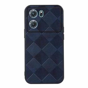 For OPPO K10 5G Weave Plaid PU Phone Case(Blue)