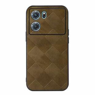 For OPPO K10 5G Weave Plaid PU Phone Case(Green)