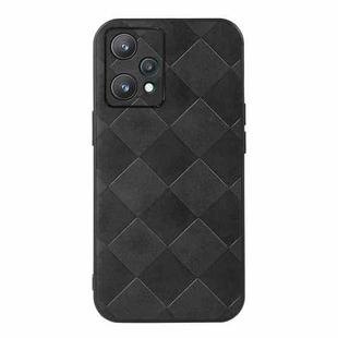 For OPPO Realme 9 Pro / Realme V25 Weave Plaid PU Phone Case(Black)