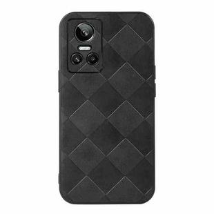For OPPO Realme GT Neo3 Weave Plaid PU Phone Case(Black)