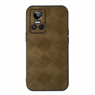 For OPPO Realme GT Neo3 Weave Plaid PU Phone Case(Green)