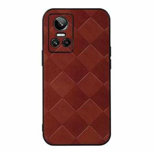 For OPPO Realme GT Neo3 Weave Plaid PU Phone Case(Brown)