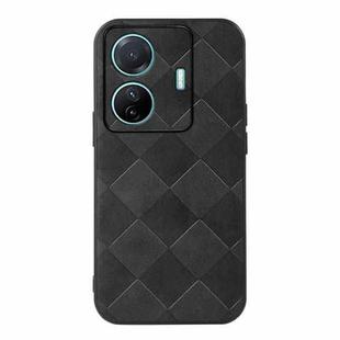 For vivo S15e Weave Plaid PU Phone Case(Black)