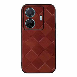 For vivo S15e Weave Plaid PU Phone Case(Brown)