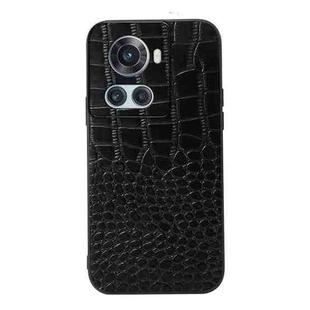 For OnePlus 10R / Ace Crocodile Top Layer Cowhide Leather Phone Case(Black)
