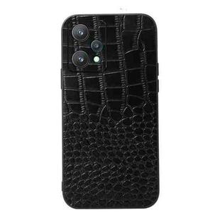 For OPPO Realme 9 Pro / Realme V25 Crocodile Top Layer Cowhide Leather Phone Case(Black)