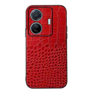 For vivo S15e Crocodile Top Layer Cowhide Leather Phone Case(Red)