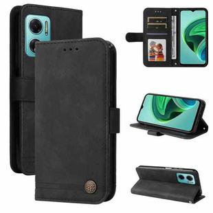 For Xiaomi Redmi Note 11E / 10 Prime+ 5G Skin Feel Life Tree Metal Button Leather Phone Case(Black)