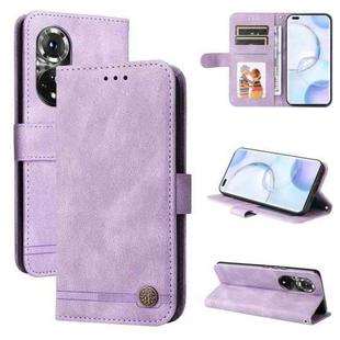 For Honor 50 Pro / Huawei nova 9 Pro Skin Feel Life Tree Metal Button Leather Phone Case(Purple)