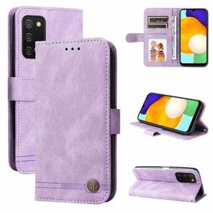 For Samsung Galaxy A03s US Version Skin Feel Life Tree Metal Button Leather Phone Case(Purple)