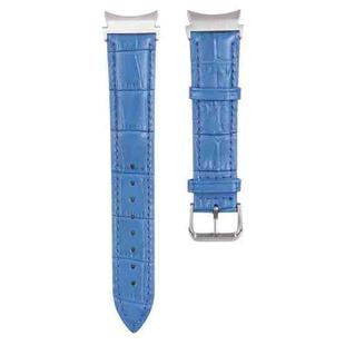 For Samsung Galaxy Watch4 40mm/44mm Slub Texture Leather Watch Band(Blue)