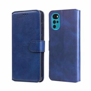 For Motorola Moto G22 Classic Calf Texture Flip Leather Phone Case(Blue)