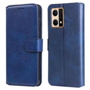 For OPPO Reno7 4G / F21 Pro 4G Classic Calf Texture Flip Leather Phone Case(Blue)