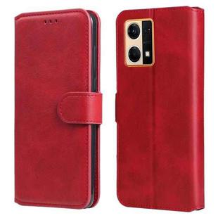 For OPPO Reno7 4G / F21 Pro 4G Classic Calf Texture Flip Leather Phone Case(Red)