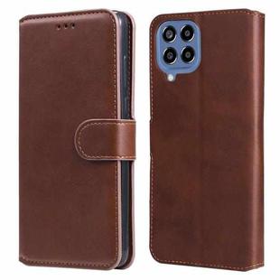 For Samsung Galaxy M33 5G Global Classic Calf Texture Flip Leather Phone Case(Brown)