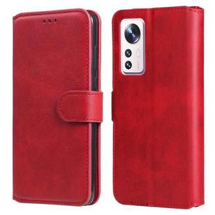 For Xiaomi 12 / 12X Classic Calf Texture Flip Leather Phone Case(Red)