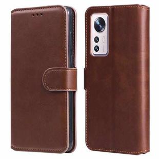 For Xiaomi 12 / 12X Classic Calf Texture Flip Leather Phone Case(Brown)