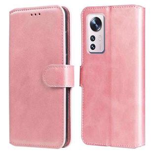 For Xiaomi 12 / 12X Classic Calf Texture Flip Leather Phone Case(Rose Gold)