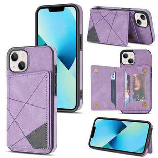 For iPhone 13 Line Card Holder Phone Case(Purple)