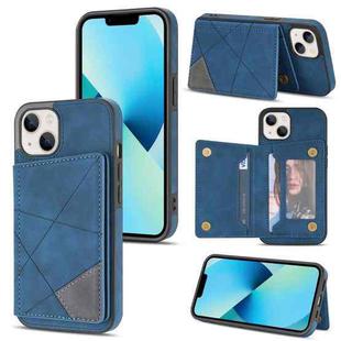 For iPhone 13 Line Card Holder Phone Case(Blue)