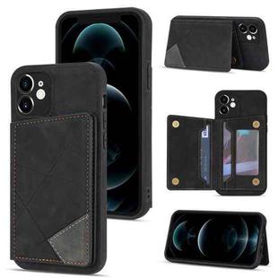 For iPhone 12 mini Line Card Holder Phone Case (Black)