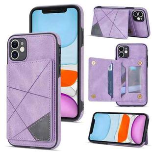 For iPhone 11 Line Card Holder Phone Case (Purple)