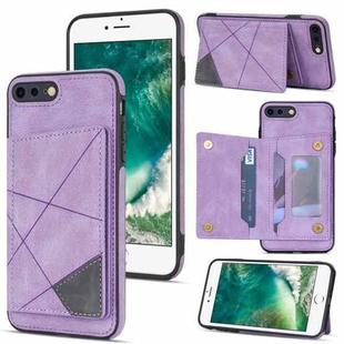 Line Card Holder Phone Case For iPhone 8 Plus / 7 Plus(Purple)