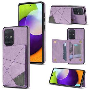 For Samsung Galaxy A51 4G Line Card Holder Phone Case(Purple)
