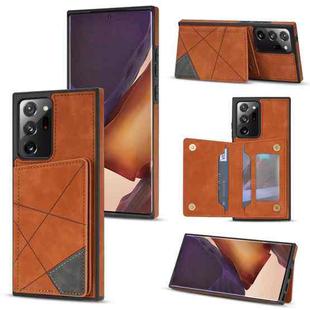 For Samsung Galaxy Note20 Line Card Holder Phone Case(Brown)