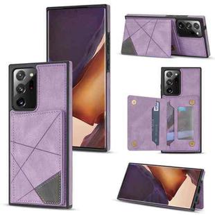 For Samsung Galaxy Note20 Line Card Holder Phone Case(Purple)